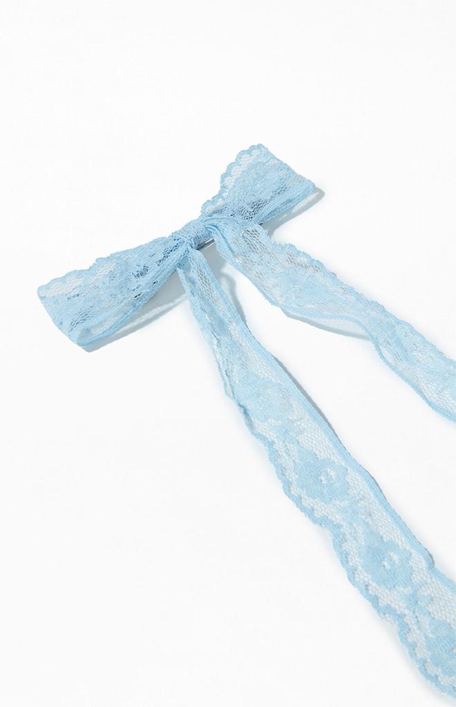 LA Hearts Light Blue Lace Bow Barrette