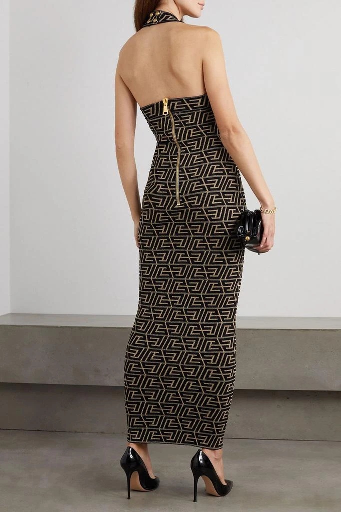 Shop Metallic halterneck jacquard-knit maxi dress on Sale at BeyondStyle   Get 85% Off Metallic halterneck jacquard-knit maxi dress with Limited-Time  Flash Deals, Exclusive Discounts, and Special Offers. Enjoy Unbeatable  Savings on