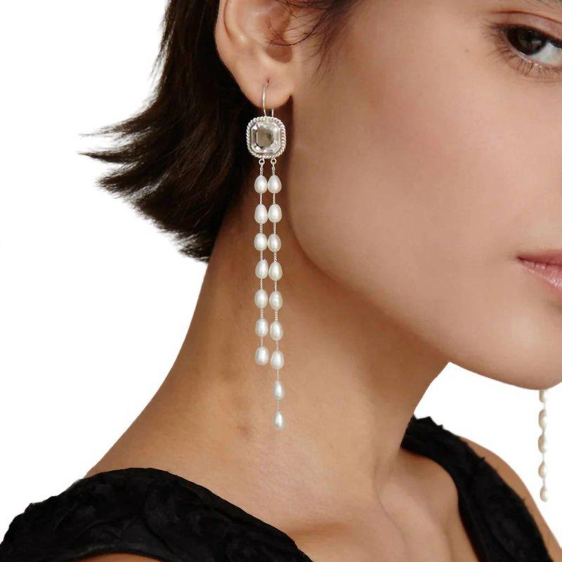 Chan Luu Women's Geneva Pearl Cascading Earrings In Crystal