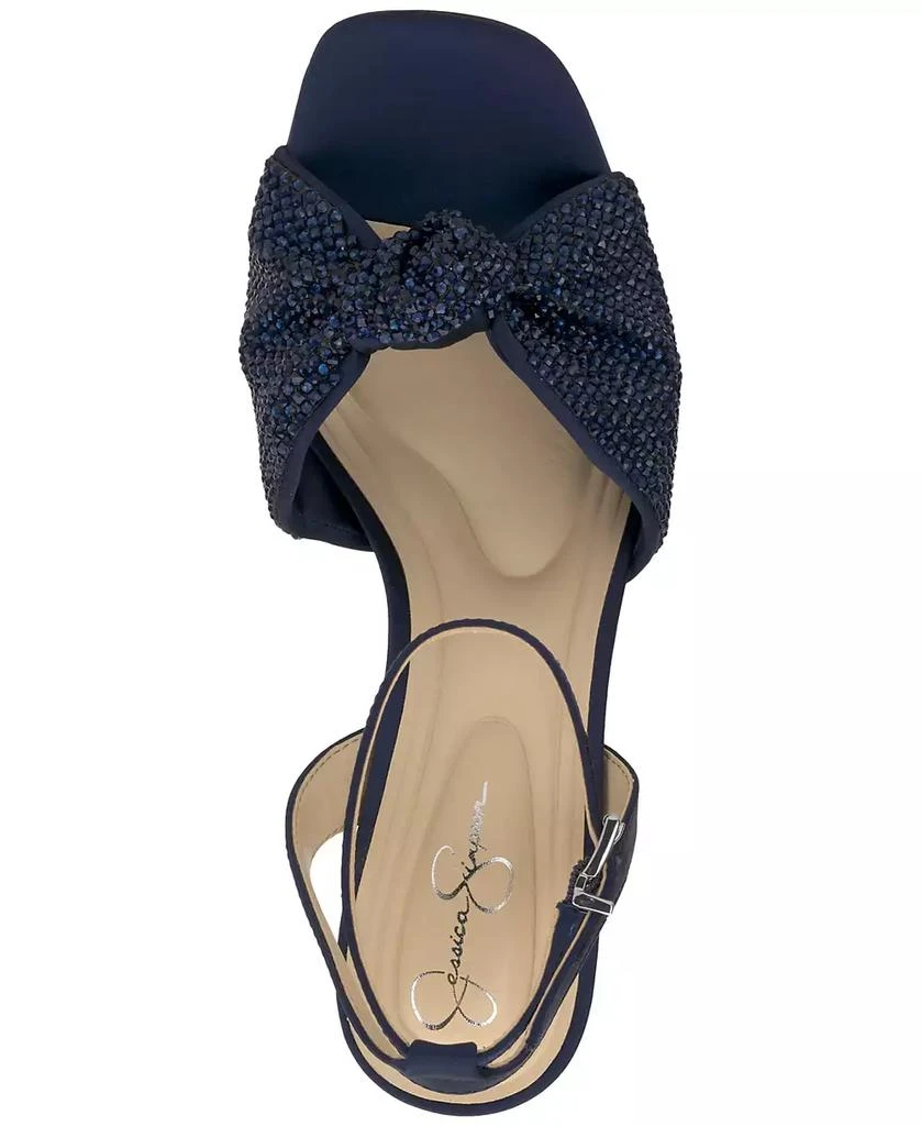 Jessica Simpson Women's Ohela Beaded Knot Ankle-Strap Dress Sandals 4