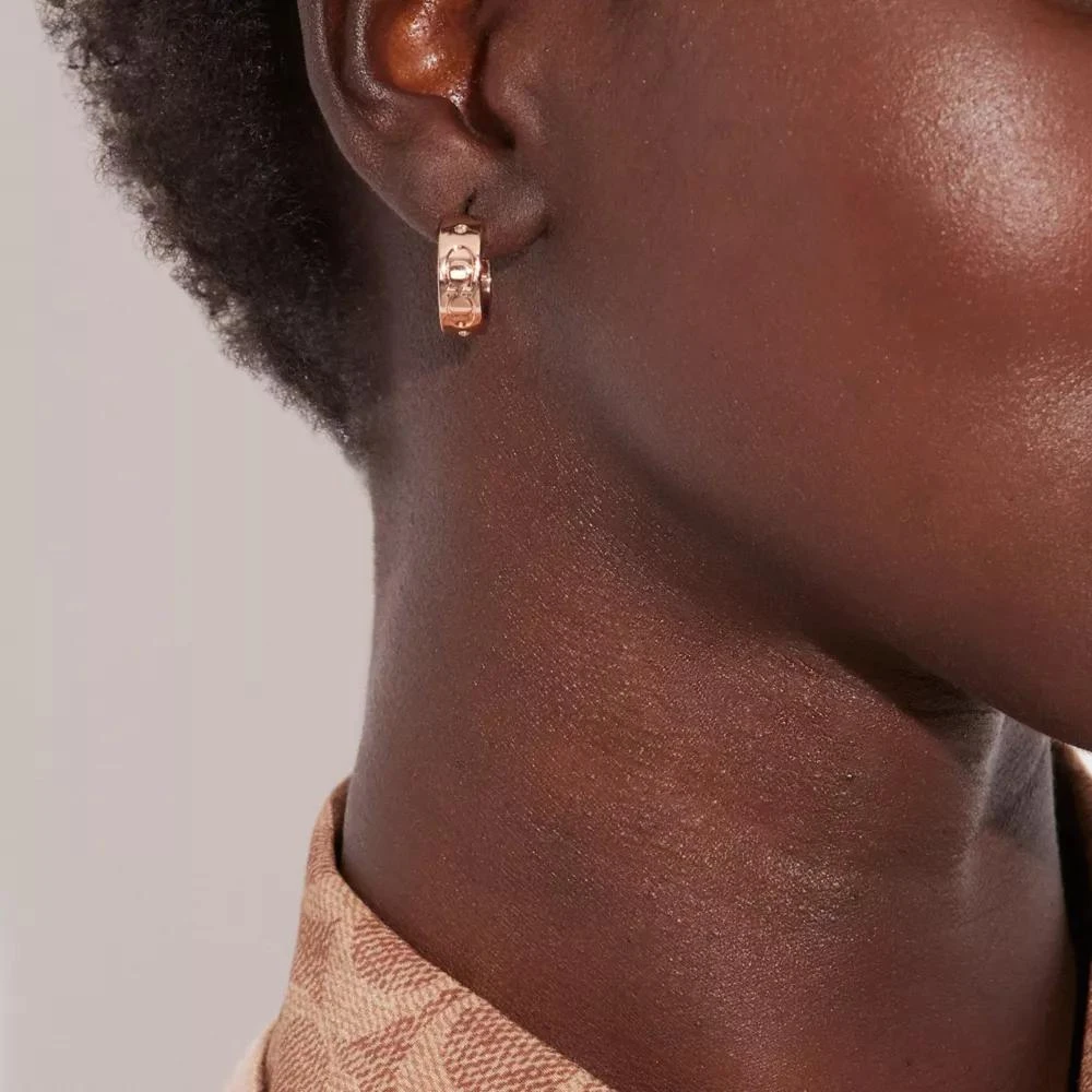 Coach Signature Huggie Earrings 2