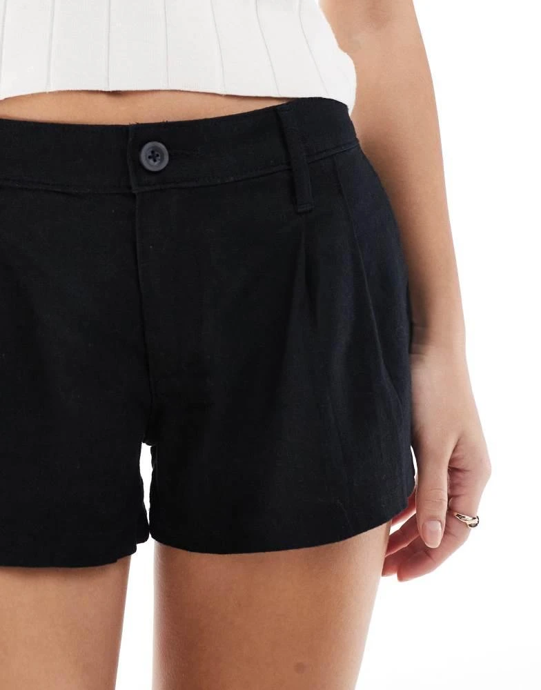 HOLLISTER Hollister low rise linen short in black 4