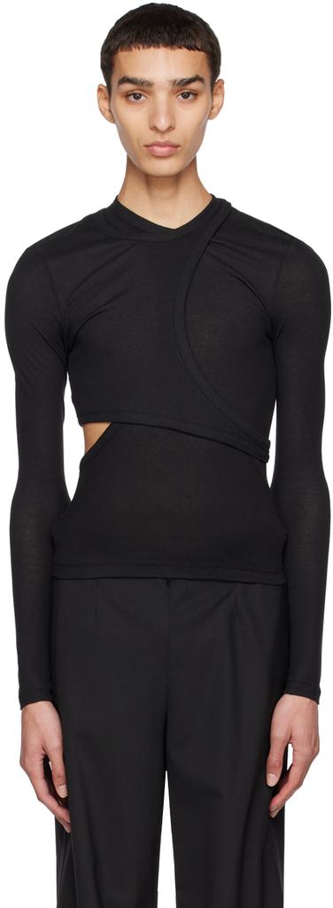 Dion Lee Black Modular Long Sleeve T-Shirt