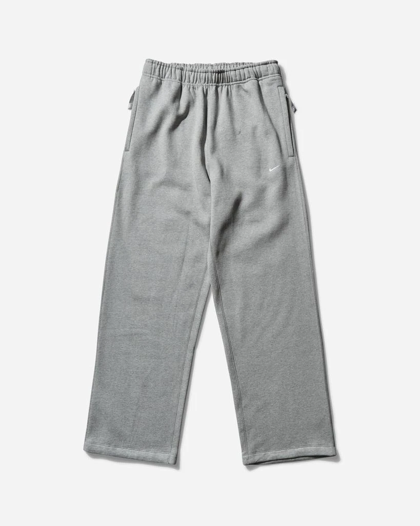 NIKE Men's Solo Swoosh Open Hem Fleece Sweatpants Dark Grey Heather 1