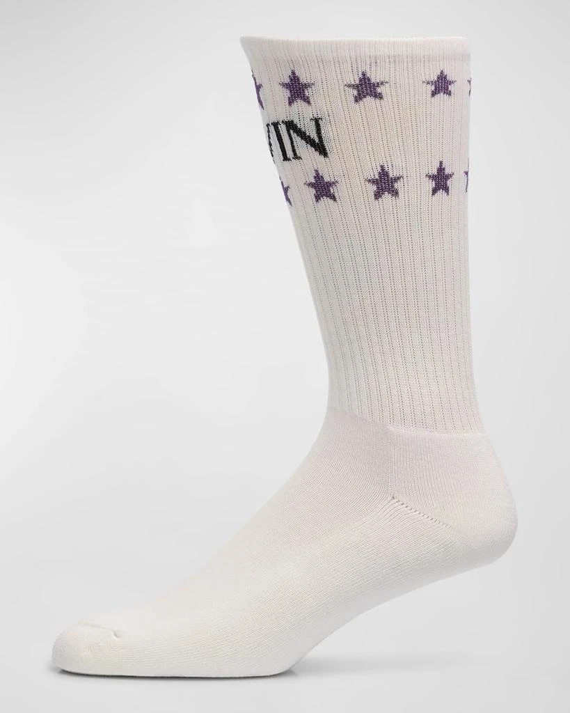 Lanvin Men's Logo and Stars Crew Socks 1