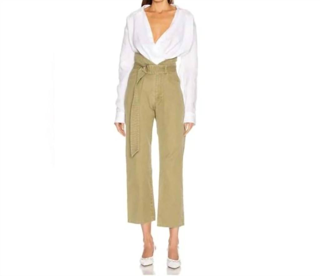 MARISSA WEBB Nwt Matravis Heavy Canvas Pant In Khaki Green