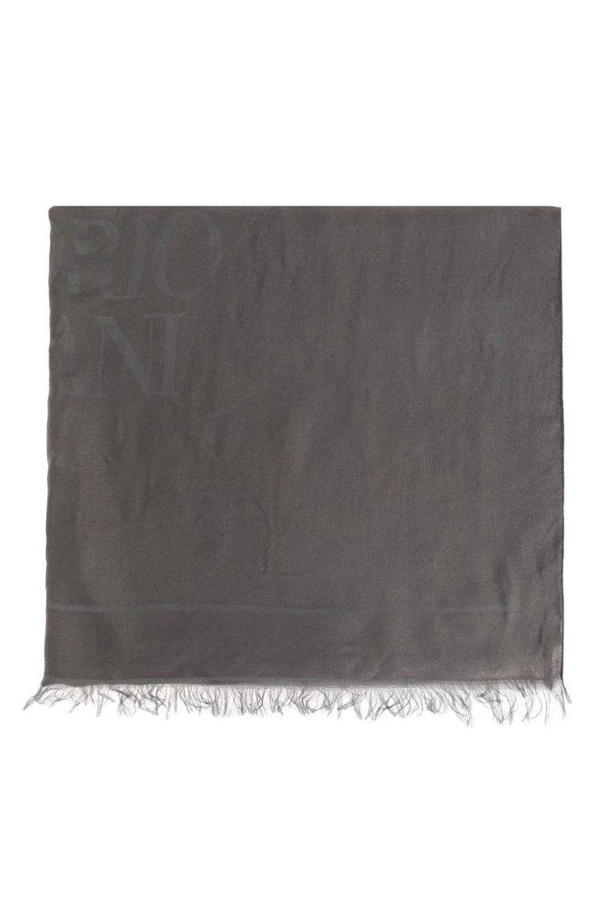 Emporio Armani Emporio Armani Logo Printed Fringed Scarf