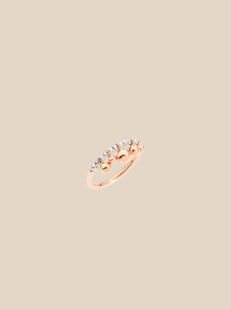 Dodo 9 kt rose gold Bollicine Dodo ring with 9 kt rose gold spheres