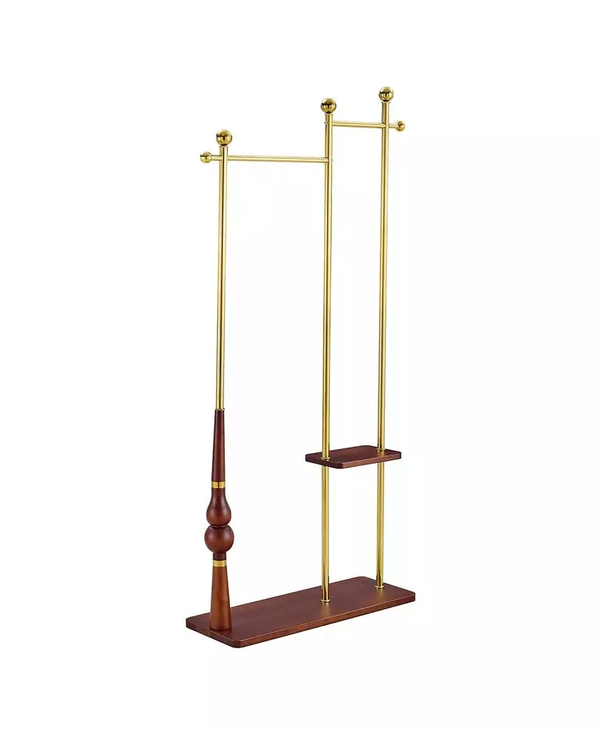 Streamdale Furniture 70" Industrial Coat Rack - Wood 
Steel, Double Hanger, Storage 4