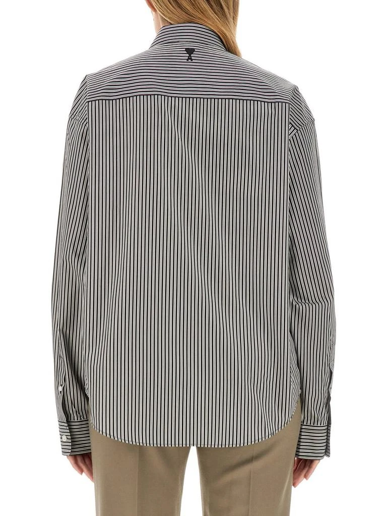 AMI AMI Alexandre Mattiussi Poplin Striped Button-Up Shirt 2