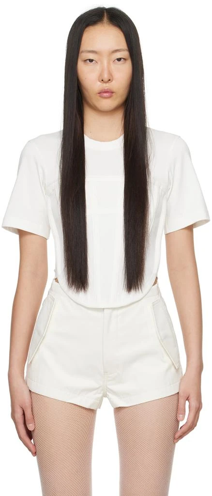 Dion Lee White Corset T-Shirt 1