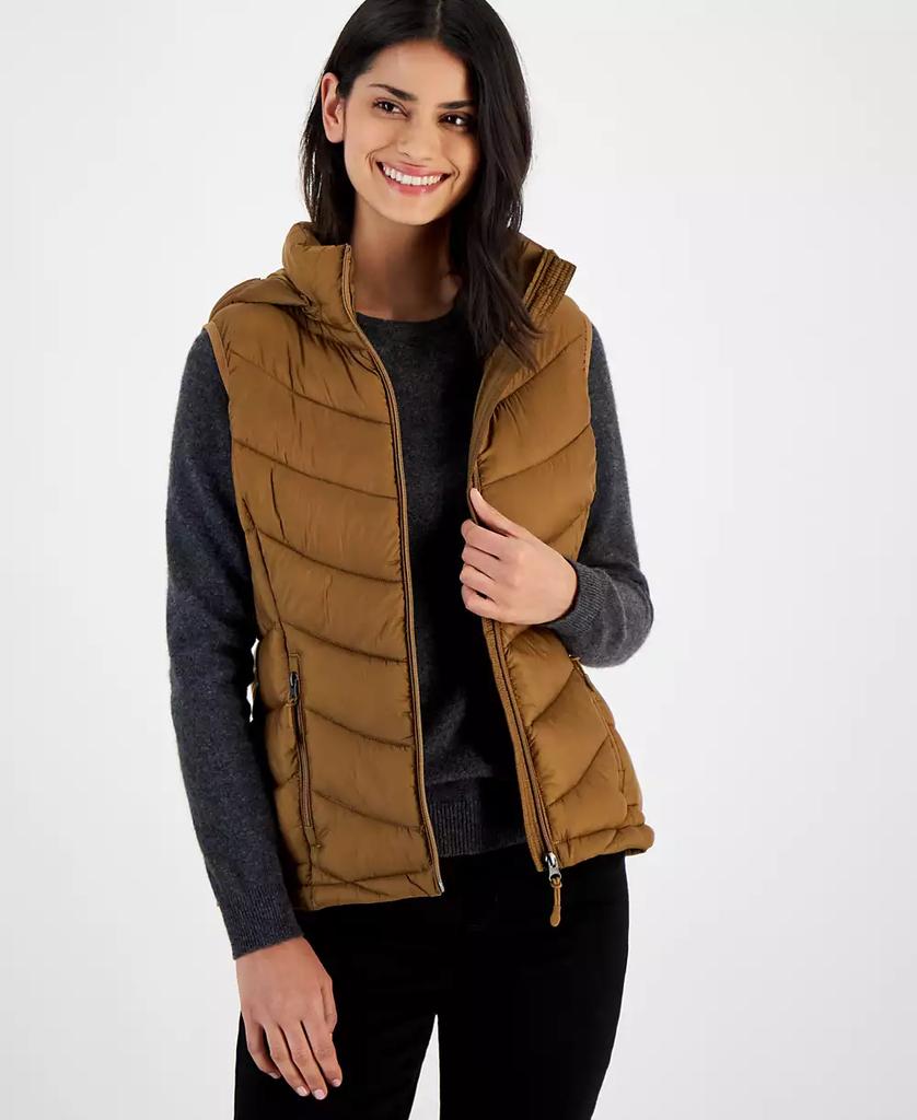 Charter Club Women's Packable Hooded Puffer Vest, Created for Macy's