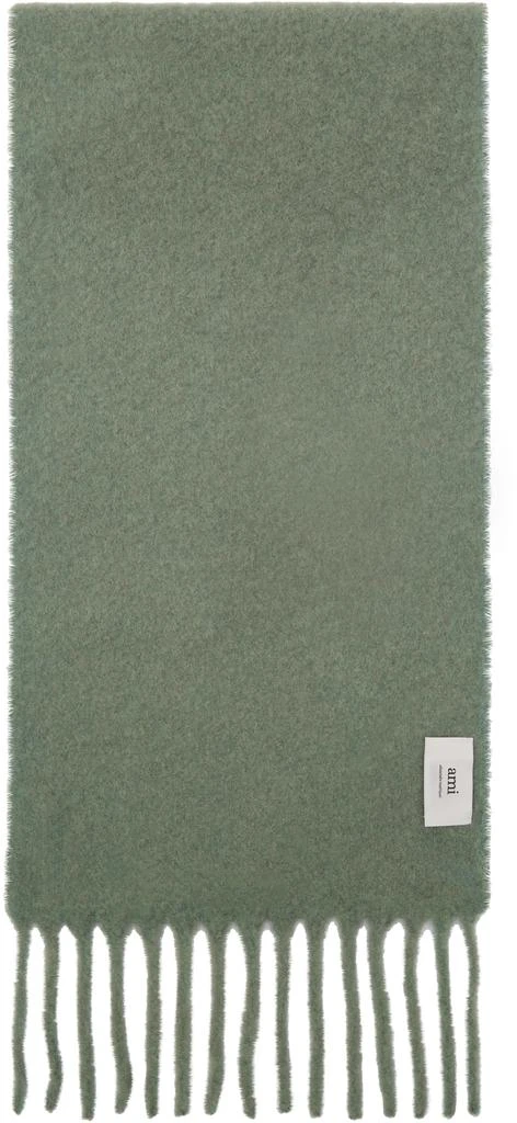 AMI Green Oversized Ami de Coeur Scarf 2
