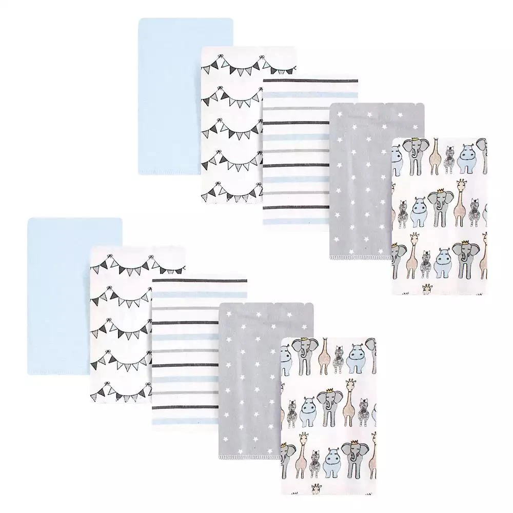 Hudson Boys Soft Flannel 10-Pack Absorbent Burp Cloths