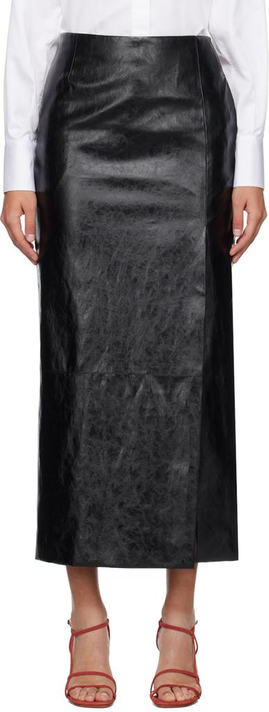 Esse Studios Black Milos Faux-Leather Maxi Skirt