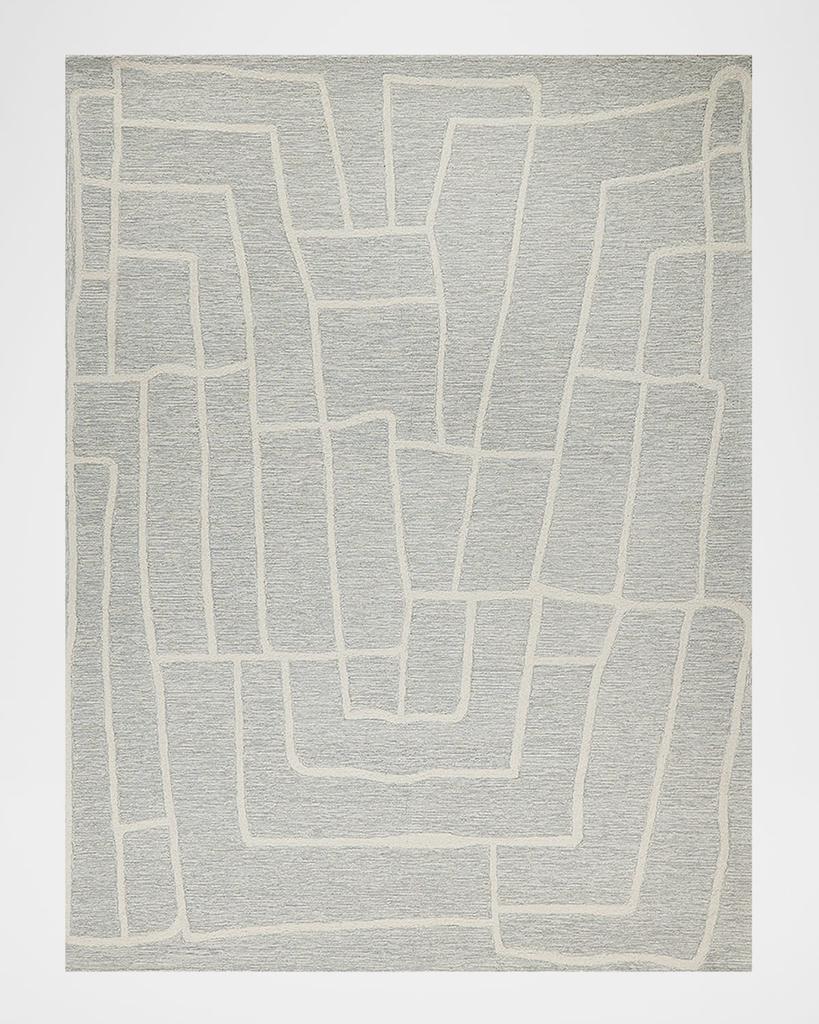 Exquisite Rugs Tangiers Hand-Tufted Blue/Ivory Rug, 5' x 8'