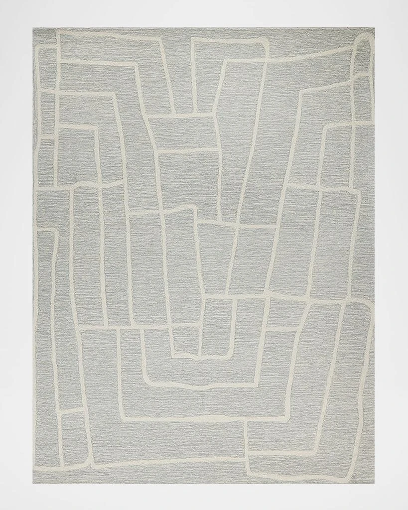 Exquisite Rugs Tangiers Hand-Tufted Blue/Ivory Rug, 5' x 8' 1