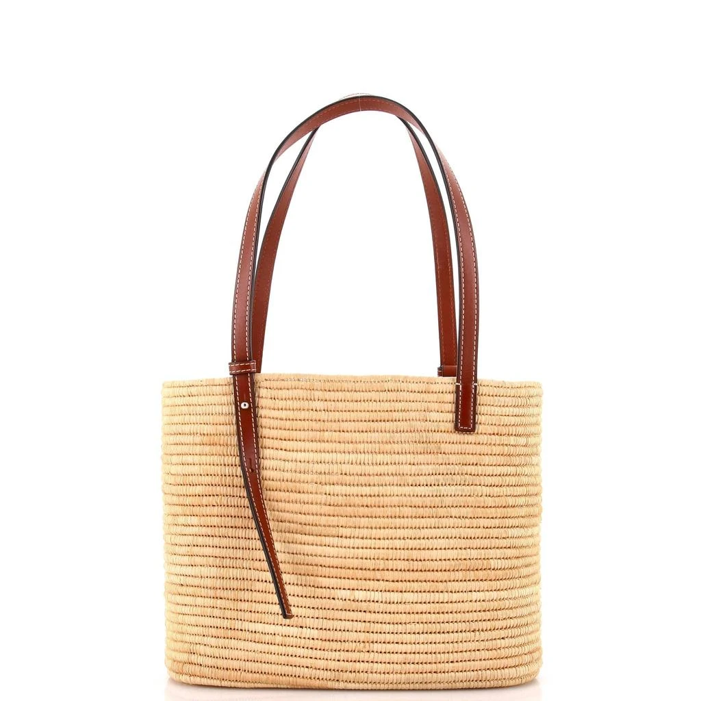 Loewe Square Basket Tote Woven Raffia Small 3