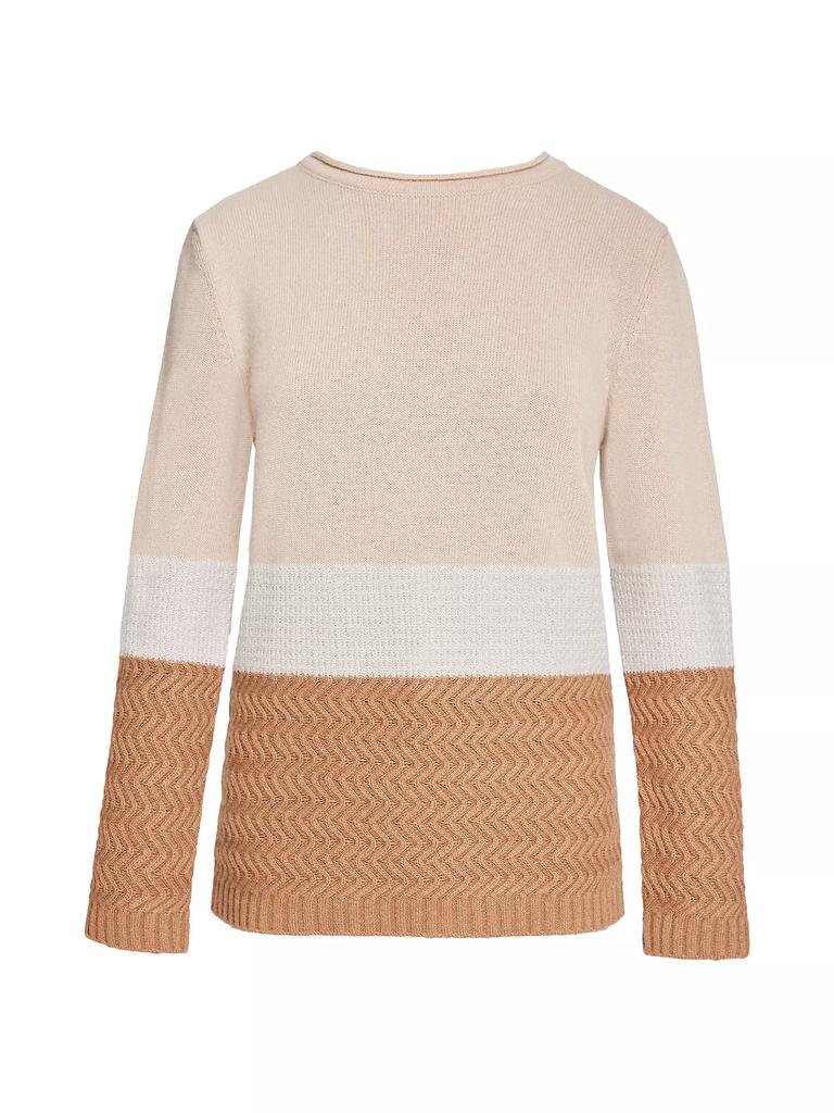 Santorelli Colorblocked Wool-Blend Sweater