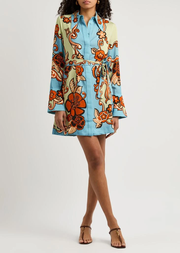ALEMAIS Ondine printed twill mini shirt dress 4