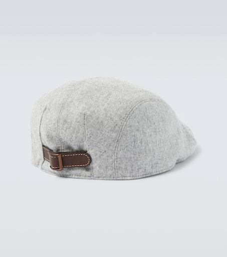 Brunello Cucinelli Embroidered virgin wool flannel cap 4
