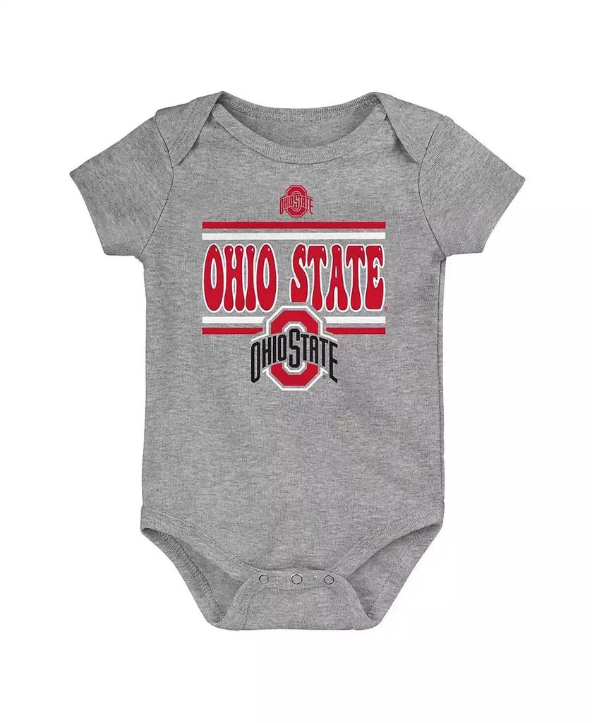 Outerstuff Newborn Scarlet Ohio State Buckeyes Sunday Comics 3-Pack Bodysuit Set 3