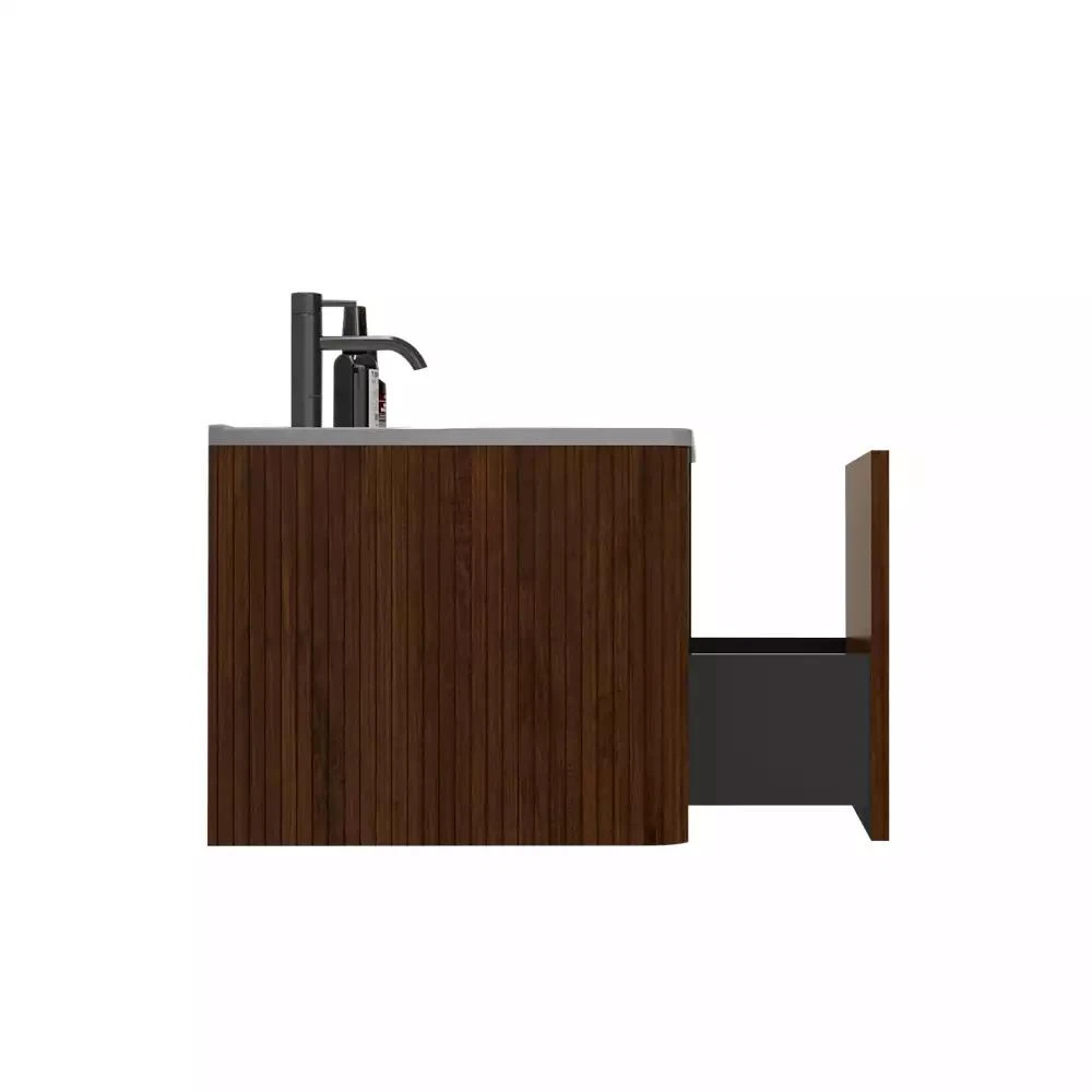 Streamdale Furniture Etna 24" Striped Walnut Vanity with Ceramic Sink 5