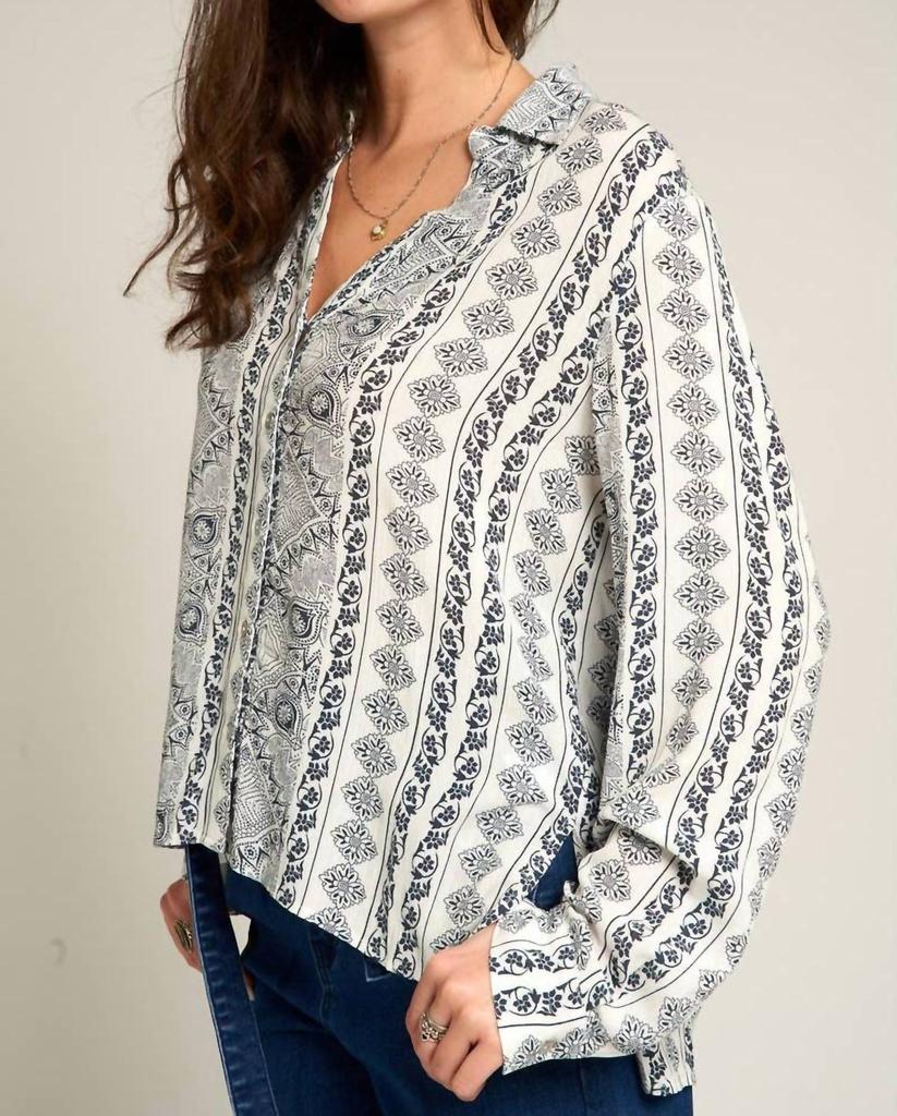 En Creme En Creme - Floral Stripe Blouse