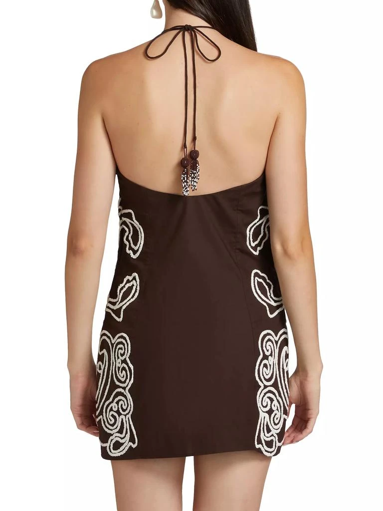 Hemant & Nandita Ilaya Embroidered Cotton Halterneck Minidress 5