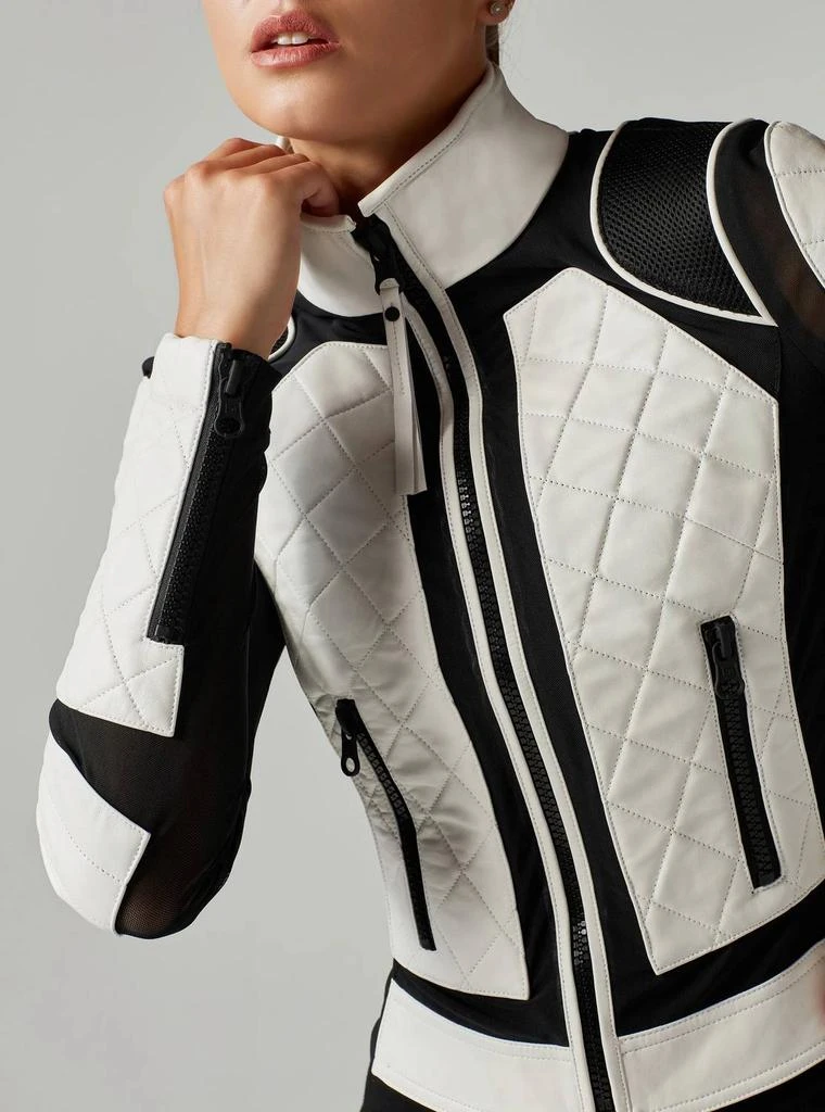 Blanc Noir Blanc Noir - Leather Moto Mesh Jacket 4