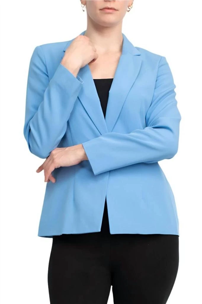 Nanette Lepore Notch Lapel Nolita Stretch Blazer In Cayman Blue