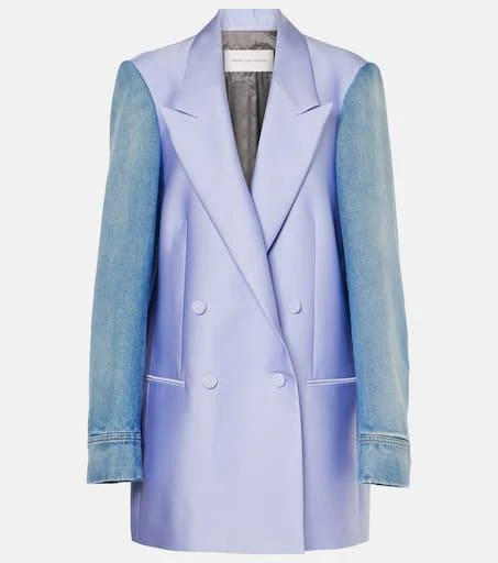 Dries Van Noten Denim-trimmed blazer 1