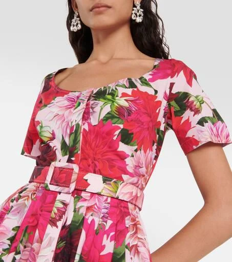 Oscar de la Renta Scoop-neck floral midi dress 4