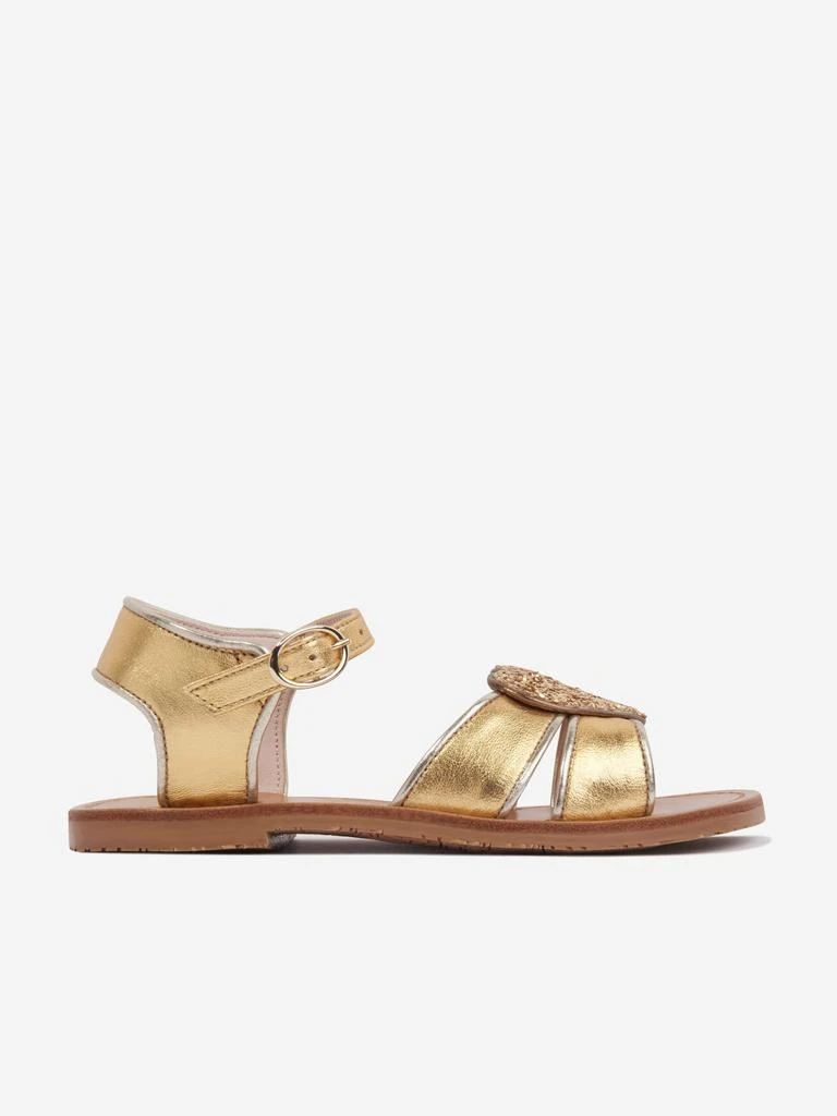 Sophia Webster Sophia Webster Girls Leather Amora Sandals in Gold 1