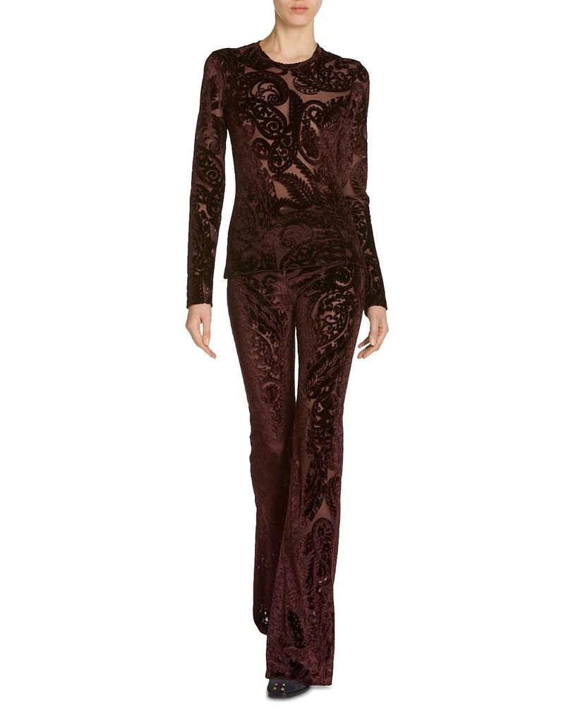 ETRO Velvet Flared Leg Pants 5