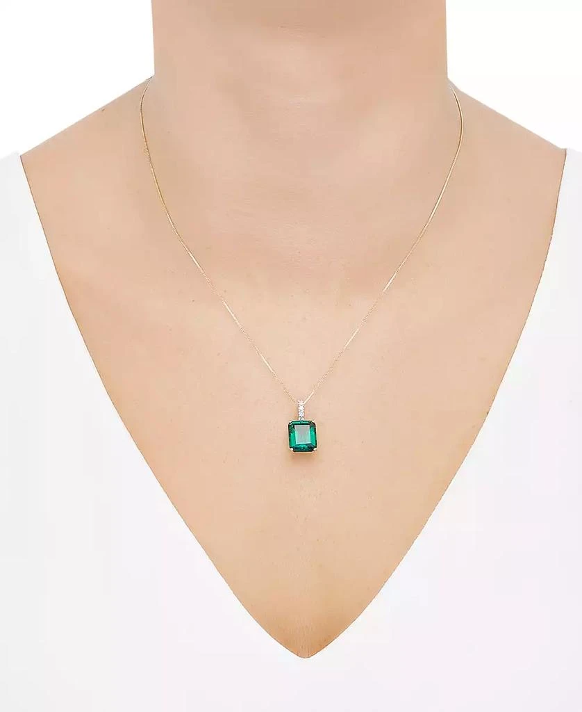 Grown With Love Lab Grown Sapphire (8-1/10 ct. t.w.) & Lab Grown Diamond  18" Pendant Necklace in 14k White Gold (Also in Ruby & Emerald) 5