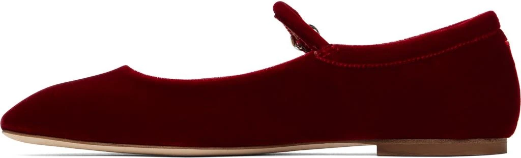 AEYDE Red Uma Velvet Mary-Jane Ballerina Flats 3