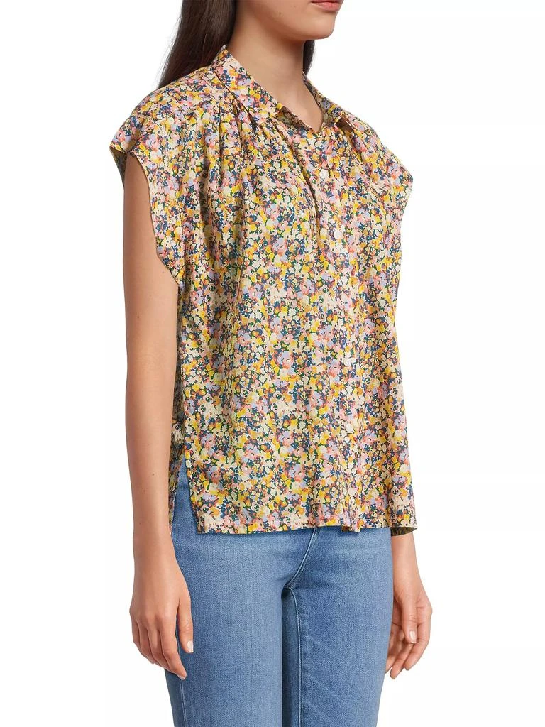 Birds of Paradis Della Floral Cotton Button-Front Shirt 4