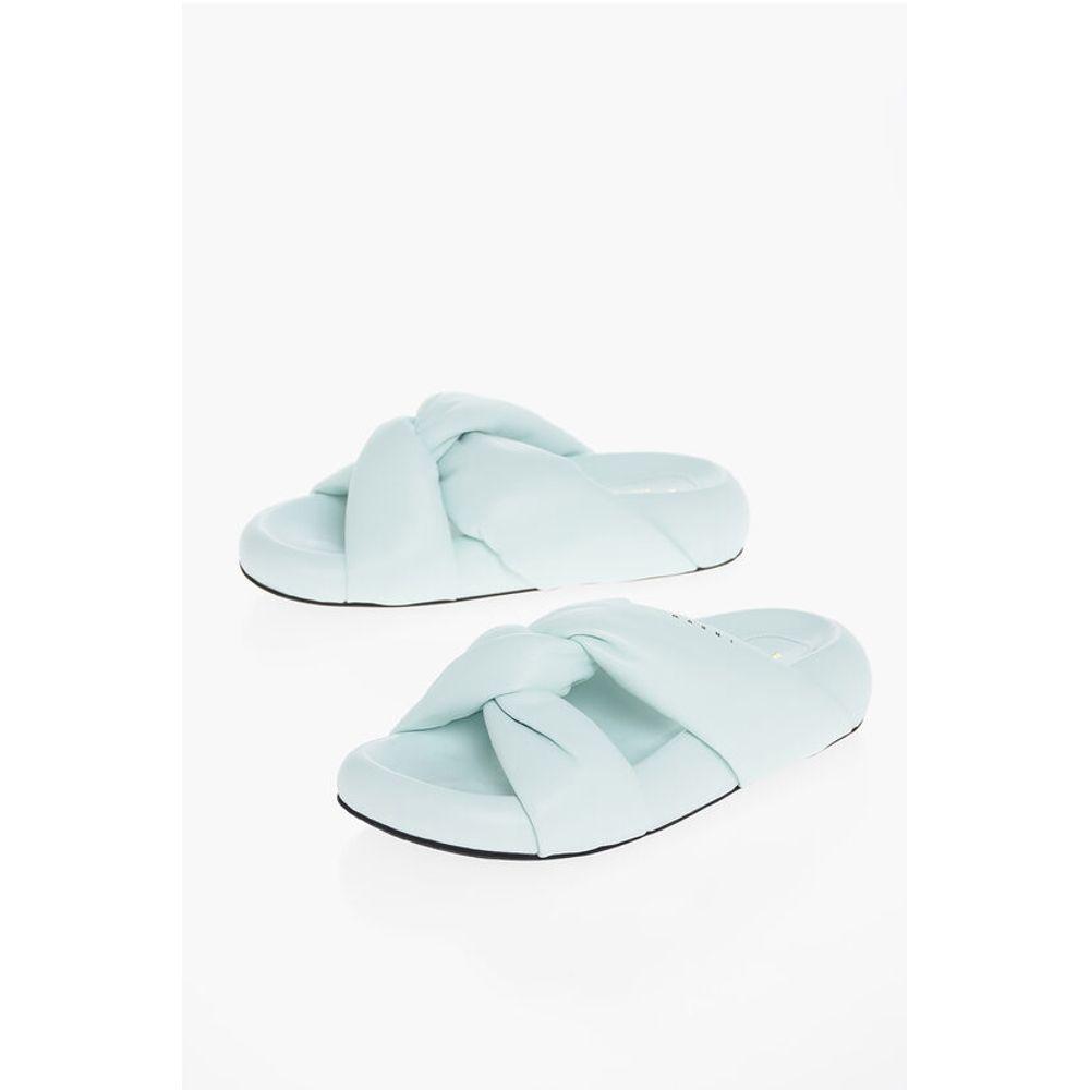 Marni Leather Padded Sliders with Chunky Women's Sole