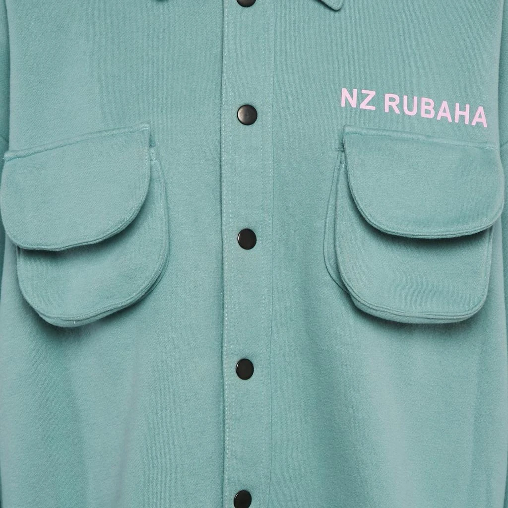 Natasha Zinko Natasha Zinko Blue Cotton Blend Knit Button Front Jacket S 3