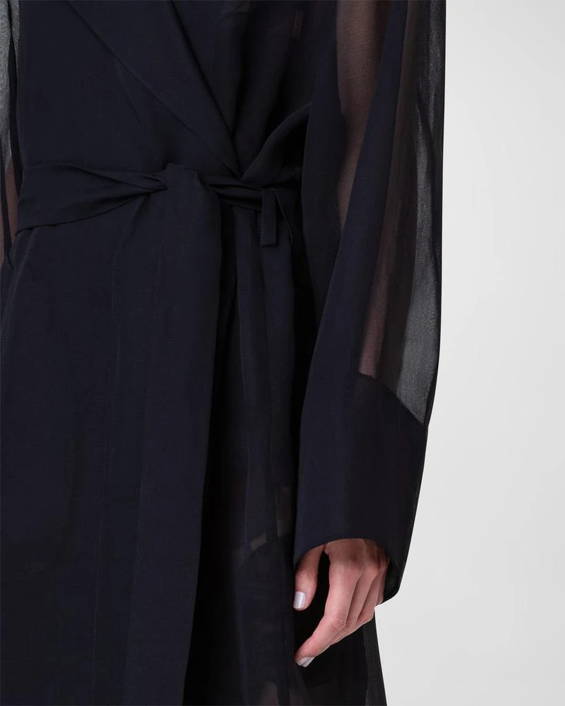 Akris Valentine Silk Gauze Belted Trench Coat 6