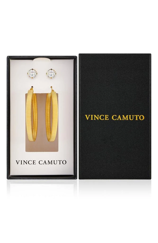 Vince Camuto Set of 2 Crystal Stud 
Hoop Earrings 4