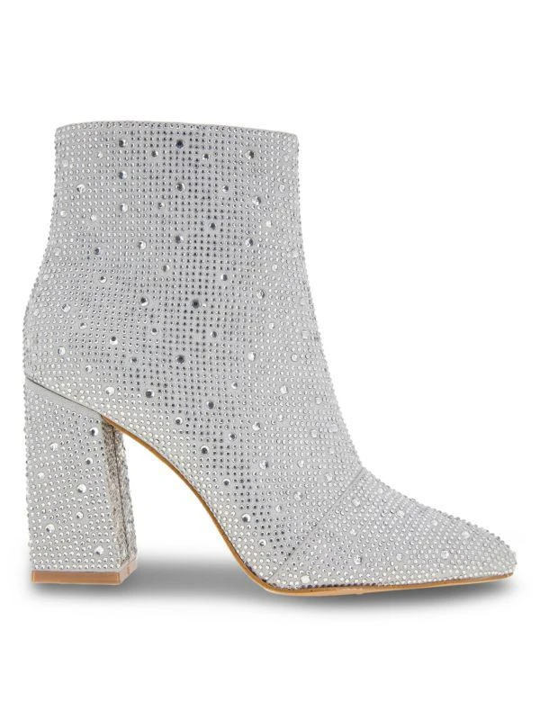 BCBG Briel Rhinestone Studded Block Heel Ankle Boots 1