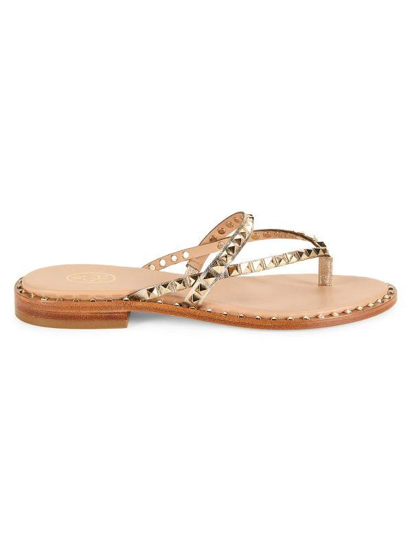 Ash Pulse Metallic Pyramid Stud Leather Flat Sandals 1