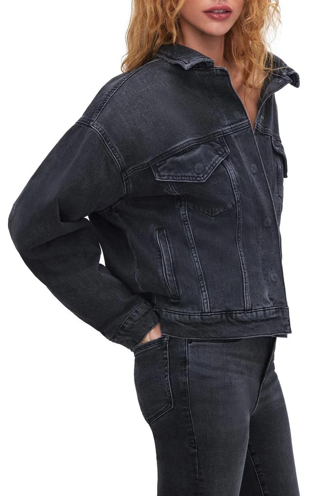 Good American Cotton Denim Trucker Jacket 5