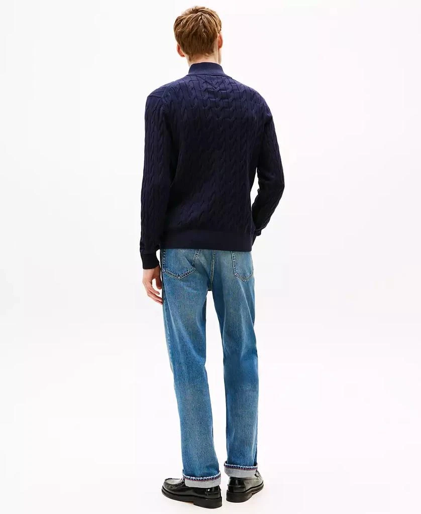 Tommy Hilfiger Men's Long-Sleeve Cable Knit Quarter-Zip Sweater 4