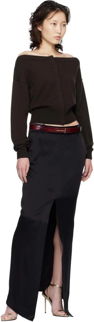 Tom Ford Burgundy Shiny Stamped Croc Belt 2