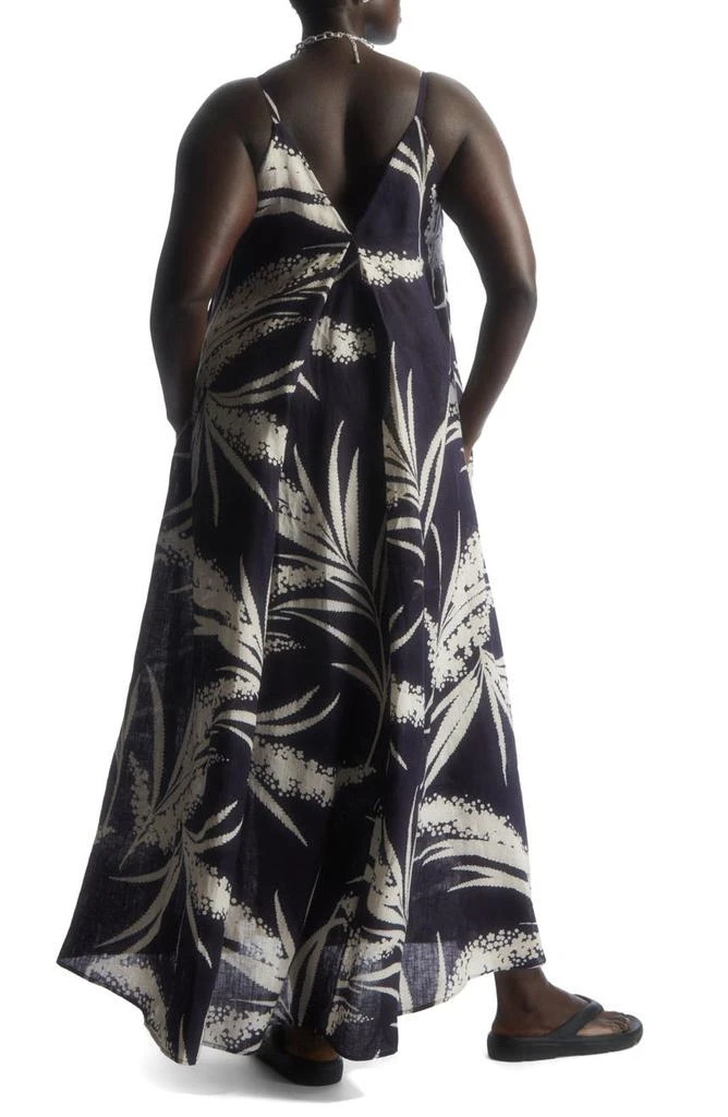 cos Palm Print Linen Maxi Dress 2