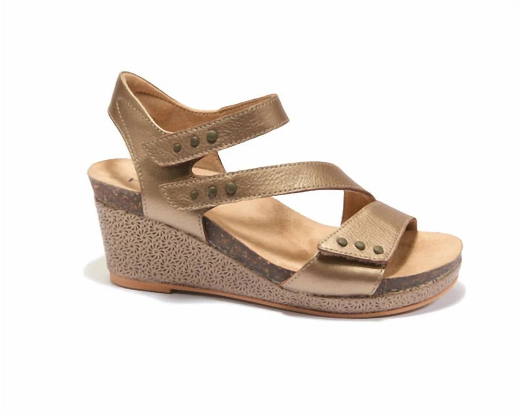 Halsa Footwear Women's Giselle Wedge Heels In Bronze 2