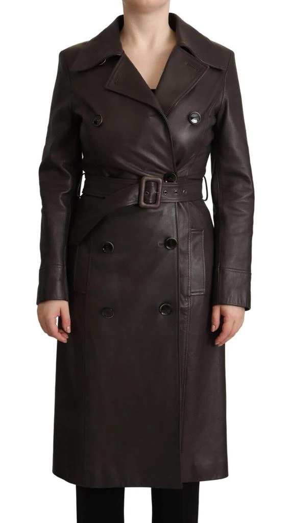 Dolce 
Gabbana Leather Long Sleeves Belted Women
s Jacket